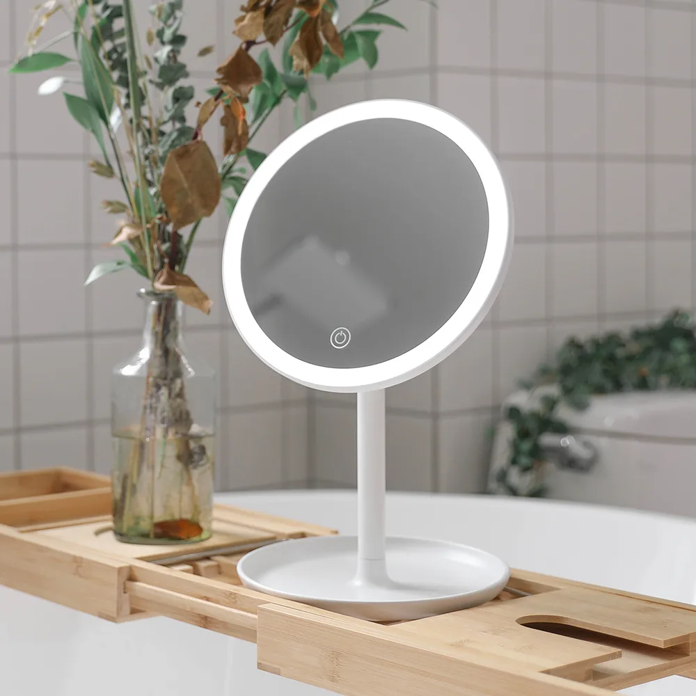 무아스 퓨어 메이크업 무선 LED 탁상거울, 단일 색상