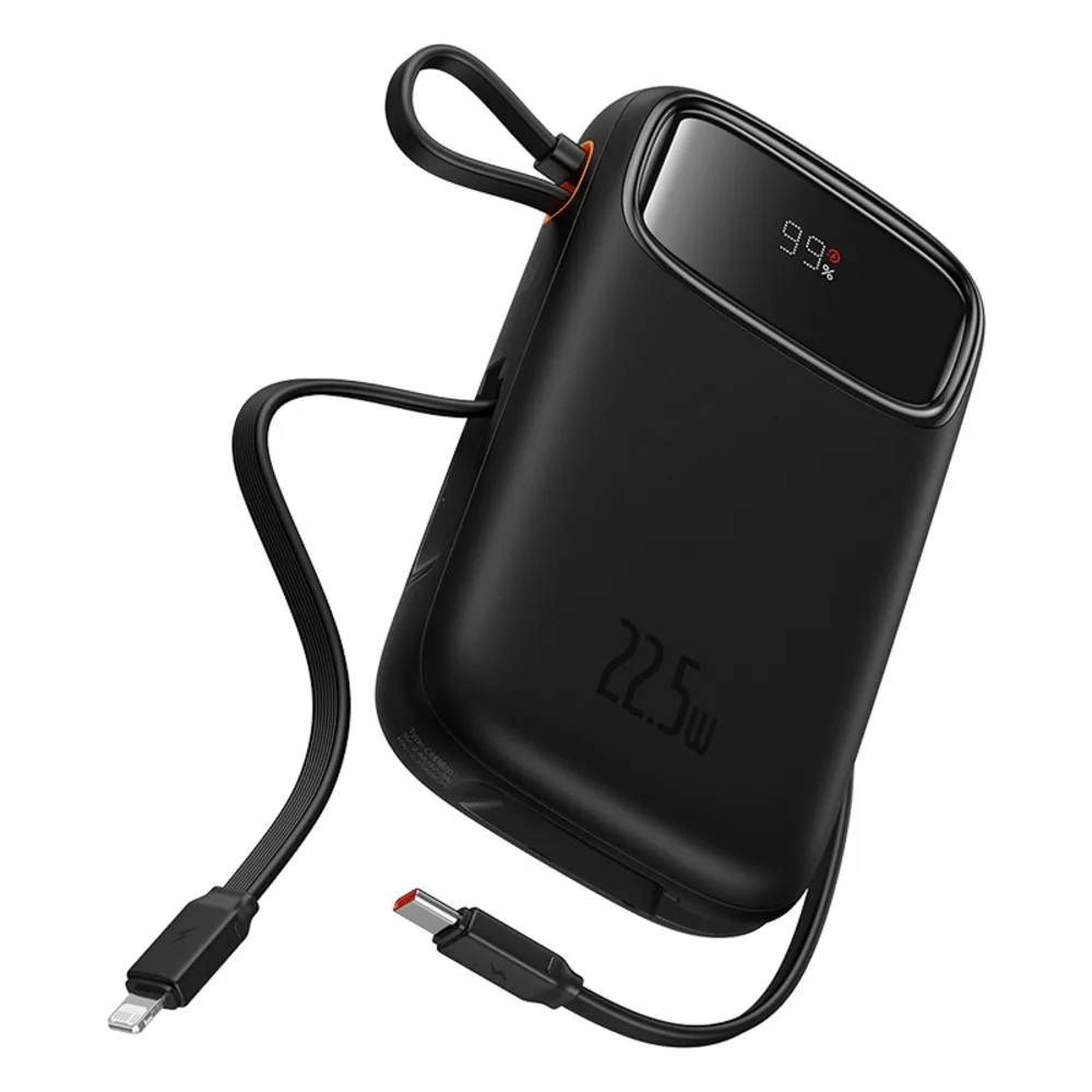 베이스어스 Qpow2 22.5W 듀얼케이블 일체형 보조배터리 10000mAh