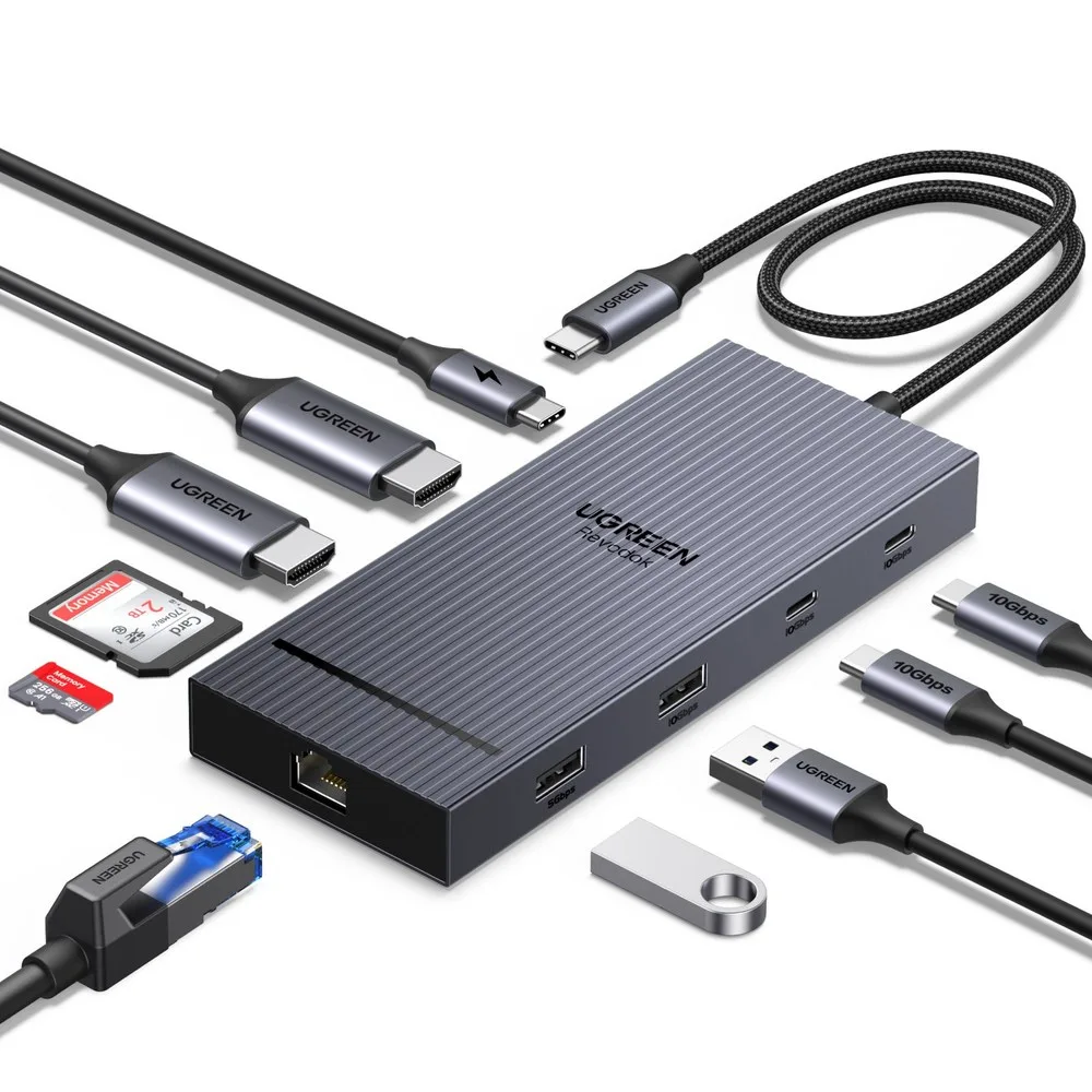 UGREEN Revodok Pro CM886 10포트 USB-C 멀티허브 그레이